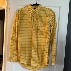 Tommy Hilfiger Blue and Yellow Casual Button Down Shirt